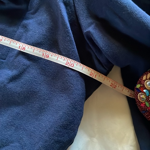 JM Collection Navy and White Accent Zip Jacket Size Gold Tone Zippers & Snaps L - Picture 9 of 10